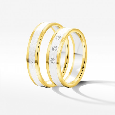 Obrączki ślubne z dwukolorowego złota 5mm