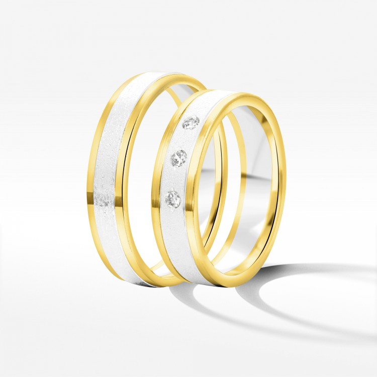 Obrączki ślubne z dwukolorowego złota 5mm