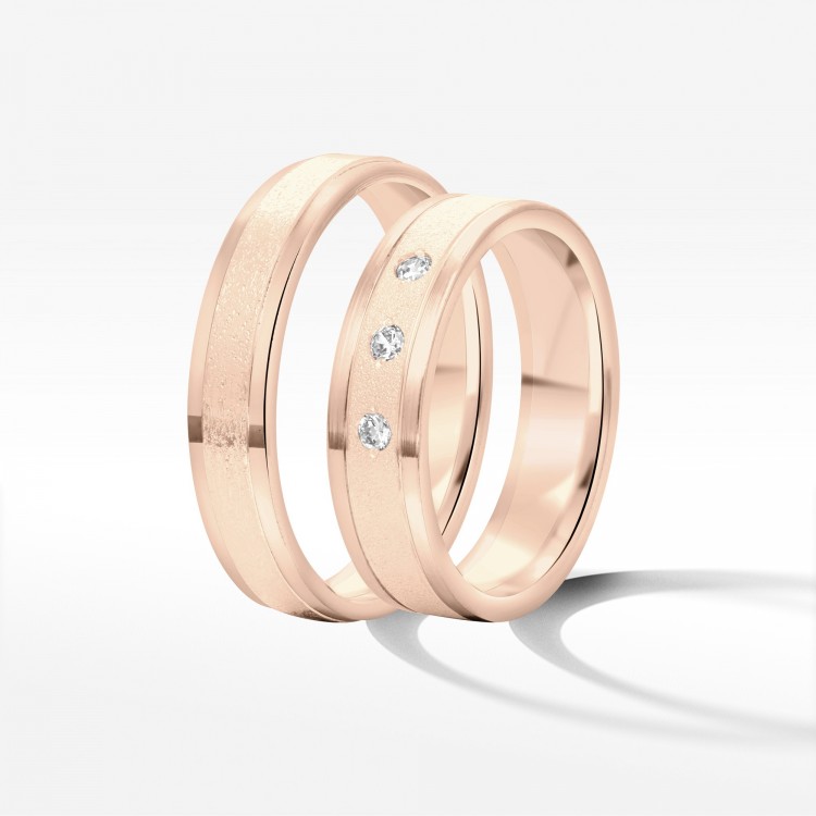 Obrączki ślubne z różowego złota 5mm