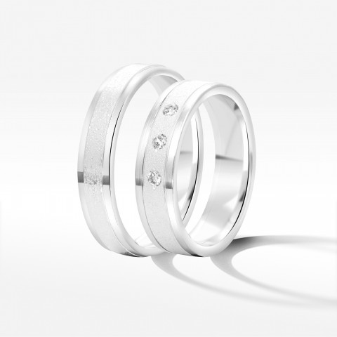 Obrączki ślubne z białego złota 5mm