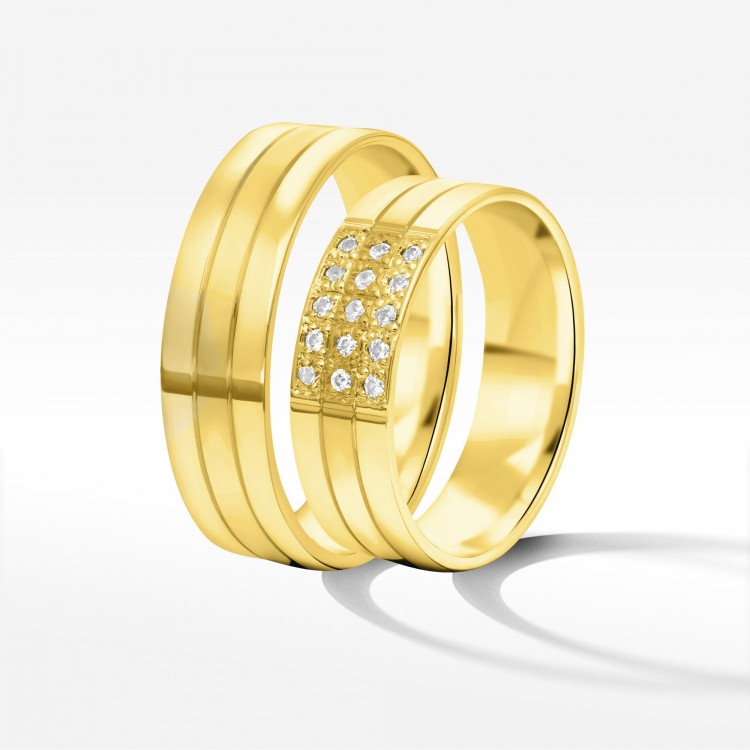 Obrączki ślubne z żółtego złota 6mm