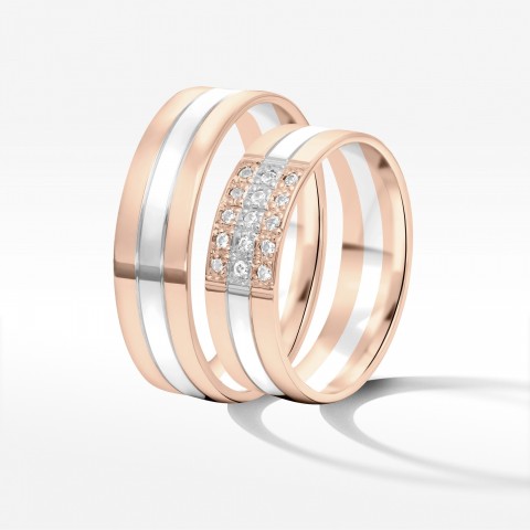 Obrączki ślubne z dwukolorowego złota 6mm