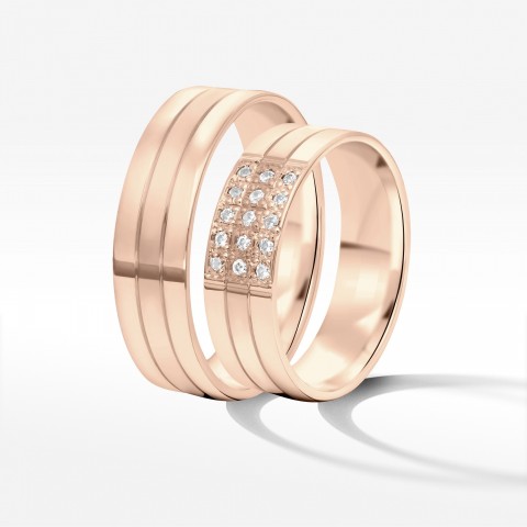 Obrączki ślubne z różowego złota 6mm