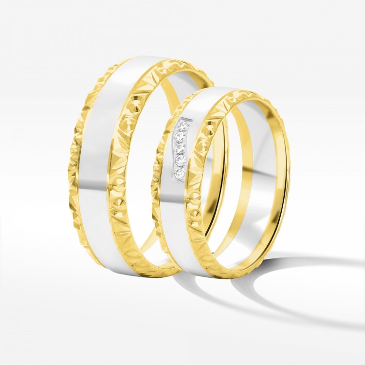 Obrączki ślubne z dwukolorowego złota 6mm