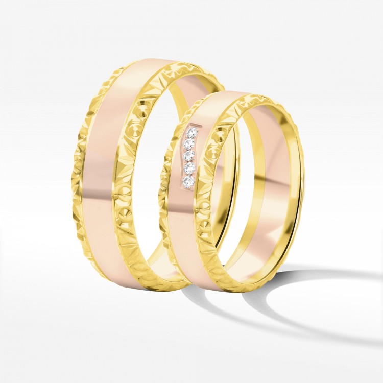 Obrączki ślubne z dwukolorowego złota 6mm