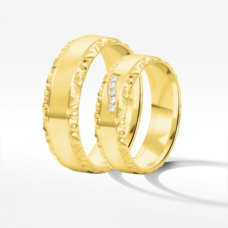 Obrączki ślubne z żółtego złota 6mm