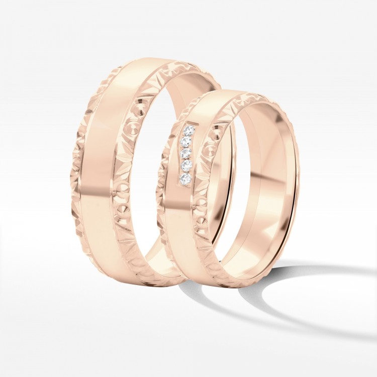 Obrączki ślubne z różowego złota 6mm