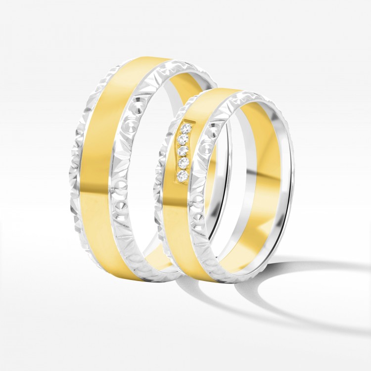 Obrączki ślubne z dwukolorowego złota 6mm