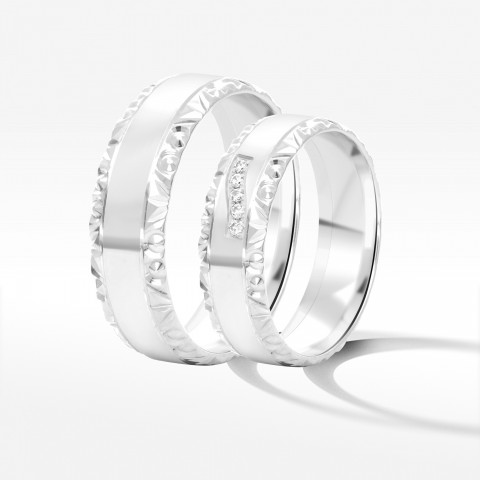 Obrączki ślubne z białego złota 6mm