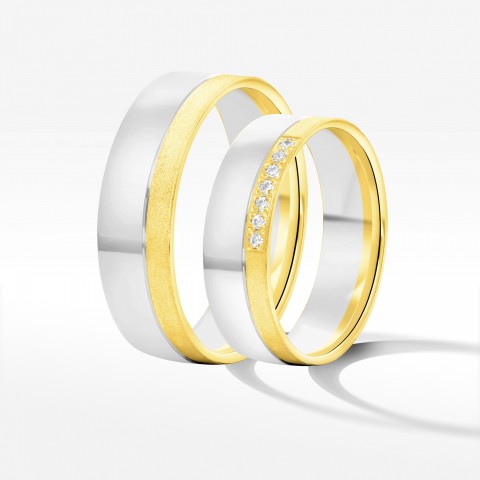 Obrączki ślubne z dwukolorowego złota 6.5mm