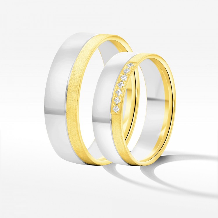 Obrączki ślubne z dwukolorowego złota 6.5mm