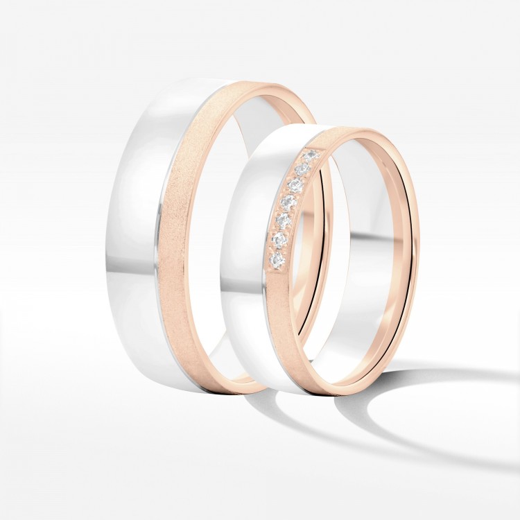 Obrączki ślubne z dwukolorowego złota 6.5mm