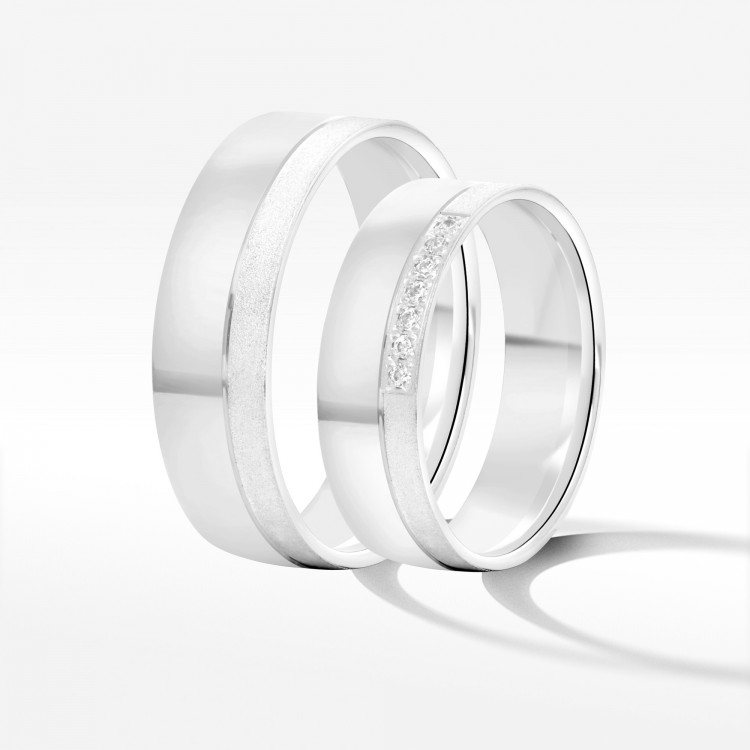 Obrączki ślubne z białego złota 6.5mm