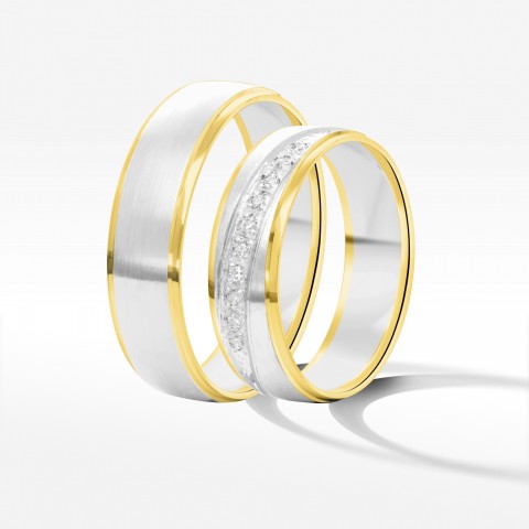 Obrączki ślubne z dwukolorowego złota 6mm