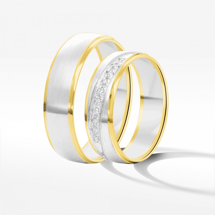 Obrączki ślubne z dwukolorowego złota 6mm