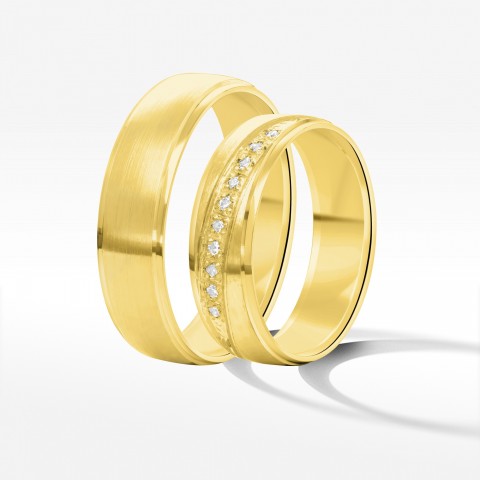 Obrączki ślubne z żółtego złota 6mm