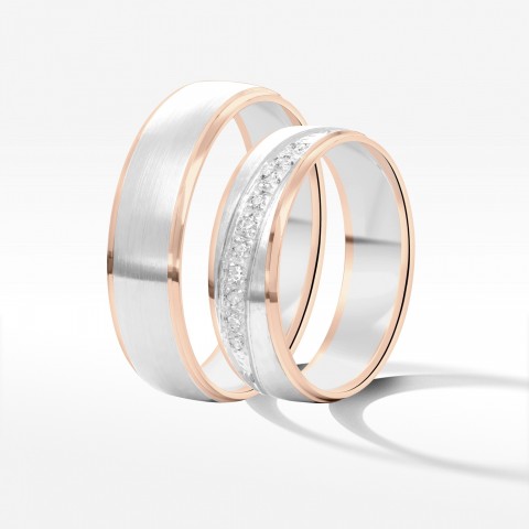 Obrączki ślubne z dwukolorowego złota 6mm