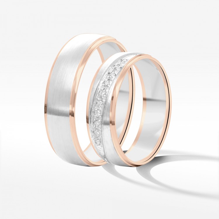 Obrączki ślubne z dwukolorowego złota 6mm