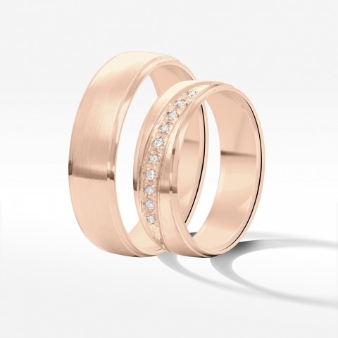 Obrączki ślubne z różowego złota 6mm