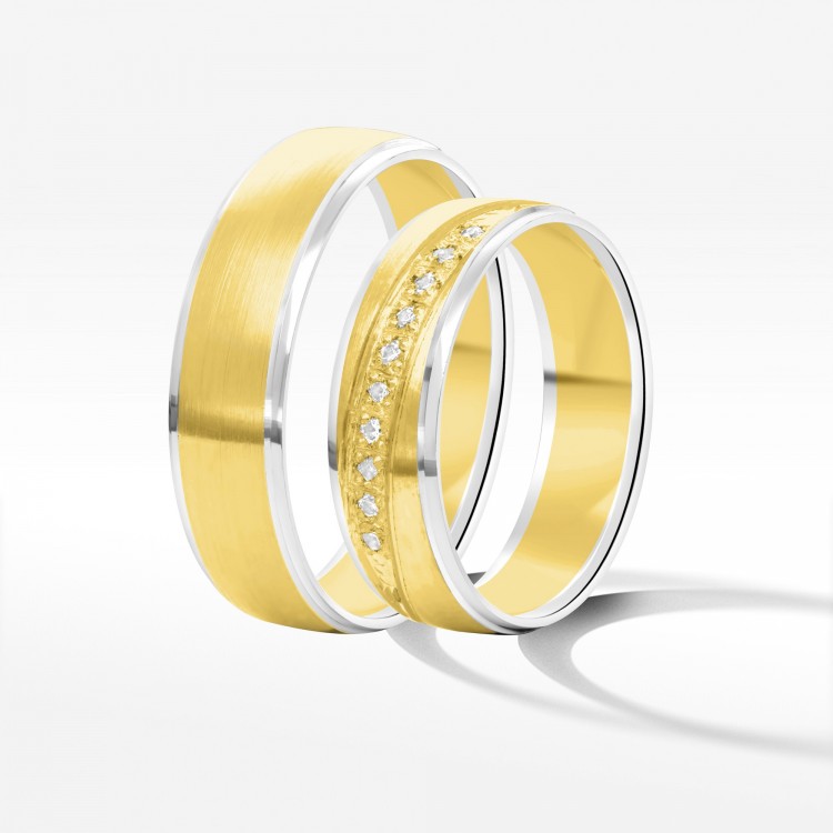 Obrączki ślubne z dwukolorowego złota 6mm