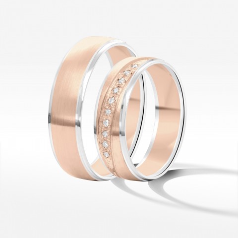 Obrączki ślubne z dwukolorowego złota 6mm