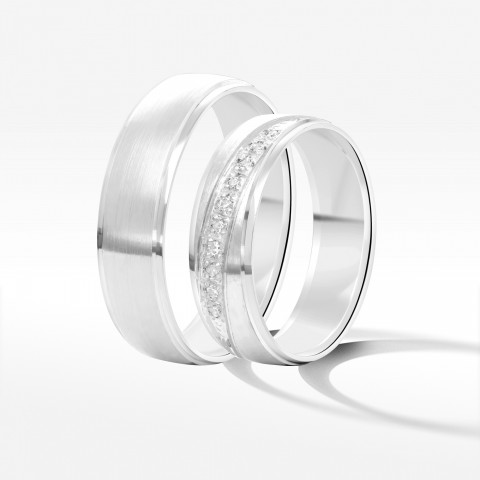 Obrączki ślubne z białego złota 6mm