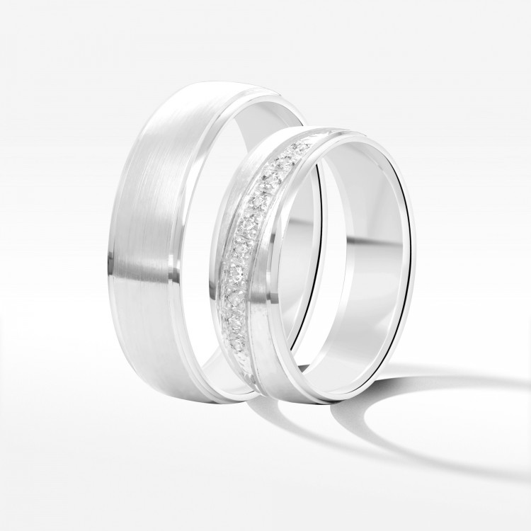 Obrączki ślubne z białego złota 6mm
