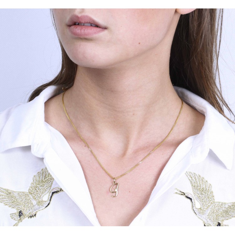 Złota zawieszka literka J