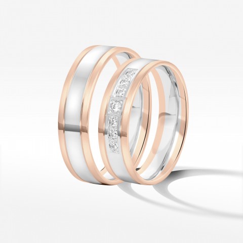 Obrączki ślubne z dwukolorowego złota 5.5mm