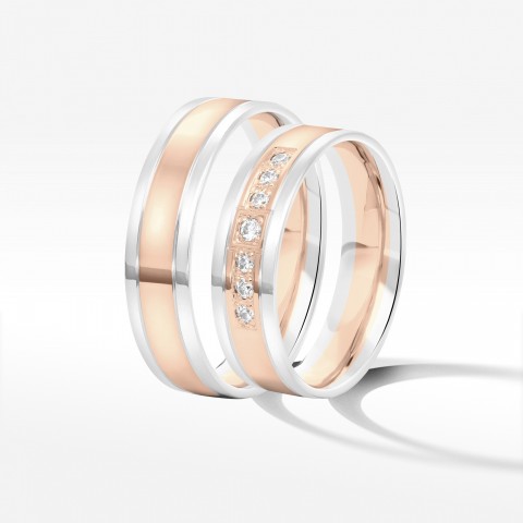 Obrączki ślubne z dwukolorowego złota 5.5mm