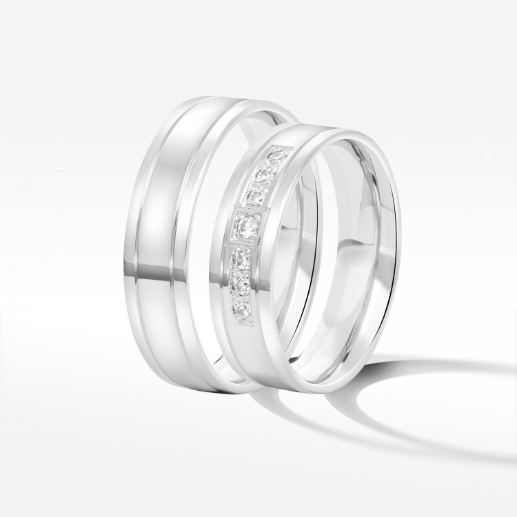 Obrączki ślubne z białego złota 5.5mm