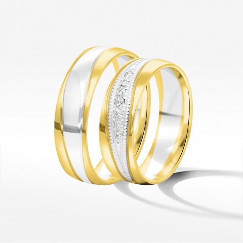 Obrączki ślubne z dwukolorowego złota 6mm