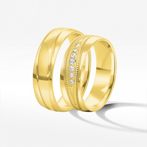 Obrączki ślubne z żółtego złota 6mm