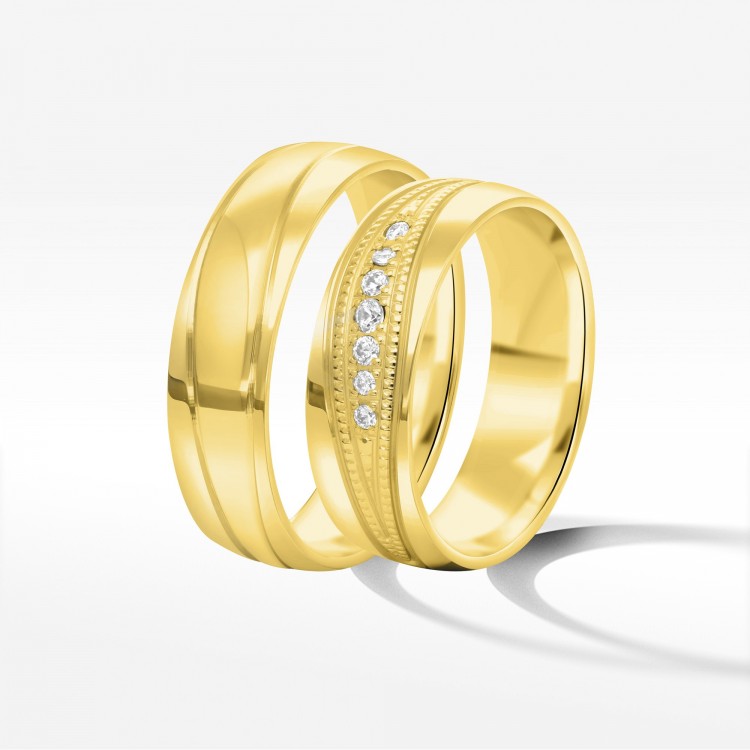 Obrączki ślubne z żółtego złota 6mm