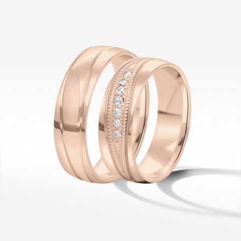 Obrączki ślubne z różowego złota 6mm