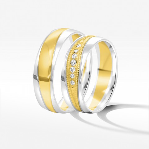 Obrączki ślubne z dwukolorowego złota 6mm