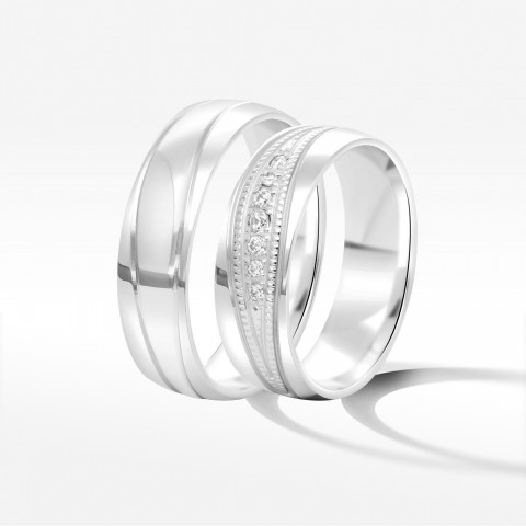 Obrączki ślubne z białego złota 6mm