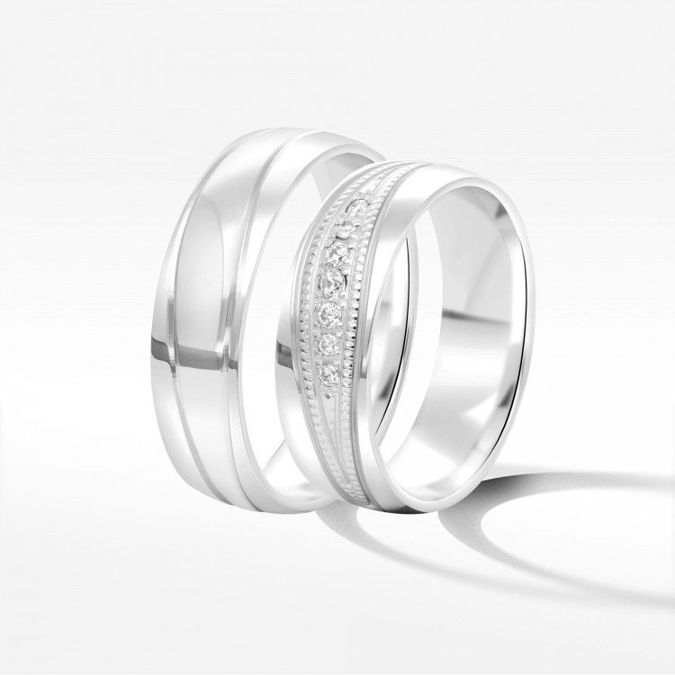 Obrączki ślubne z białego złota 6mm