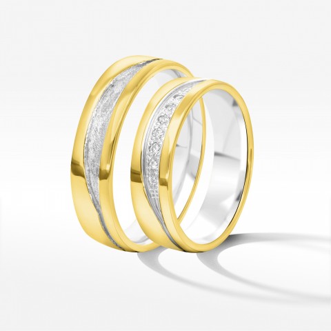 Obrączki ślubne z dwukolorowego złota 5.5mm