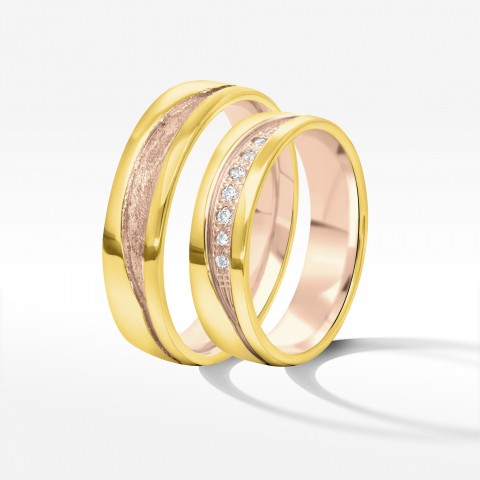 Obrączki ślubne z dwukolorowego złota 5.5mm