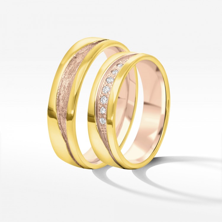 Obrączki ślubne z dwukolorowego złota 5.5mm