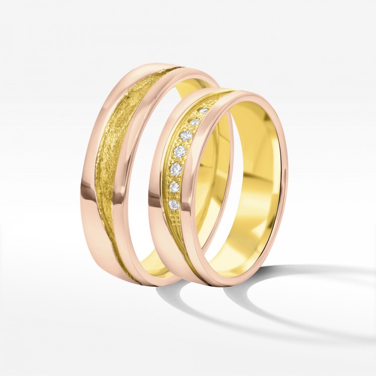 Obrączki ślubne z dwukolorowego złota 5.5mm