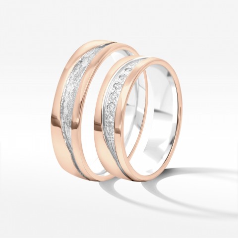 Obrączki ślubne z dwukolorowego złota 5.5mm