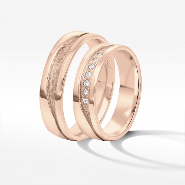 Obrączki ślubne z różowego złota 5.5mm