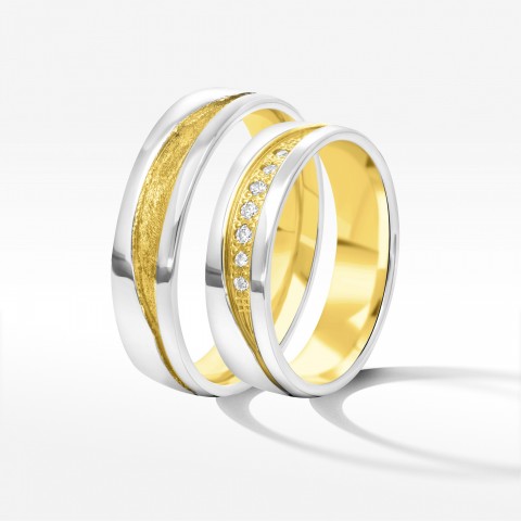Obrączki ślubne z dwukolorowego złota 5.5mm