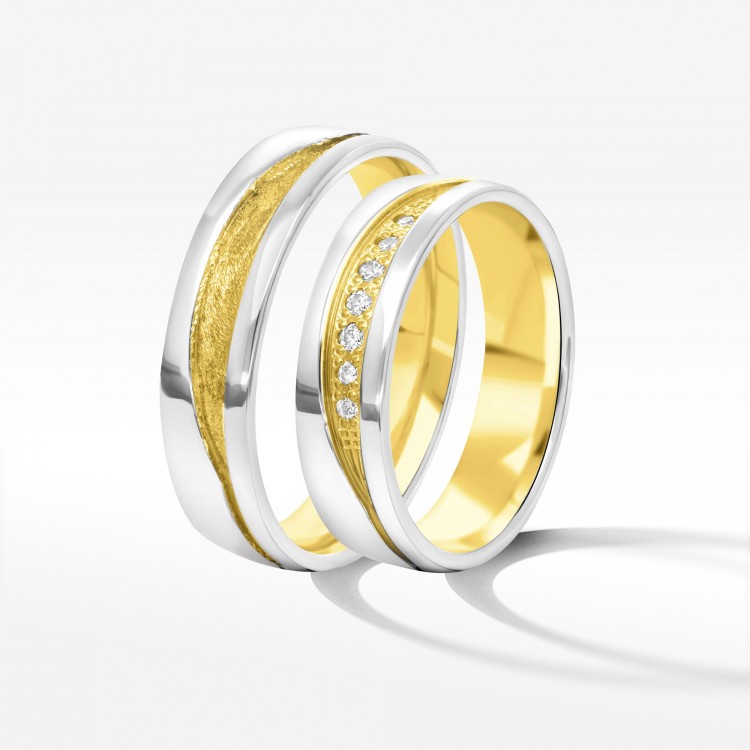 Obrączki ślubne z dwukolorowego złota 5.5mm