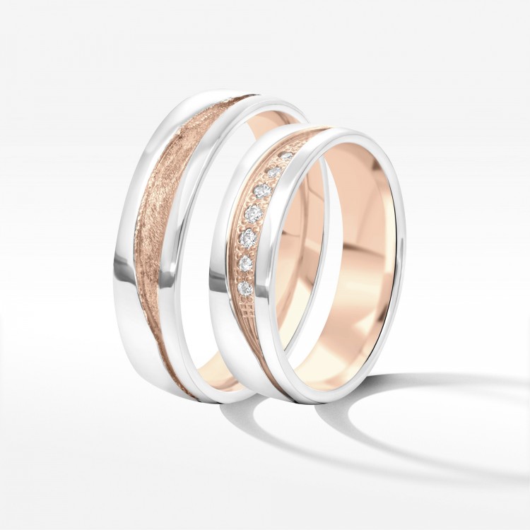 Obrączki ślubne z dwukolorowego złota 5.5mm