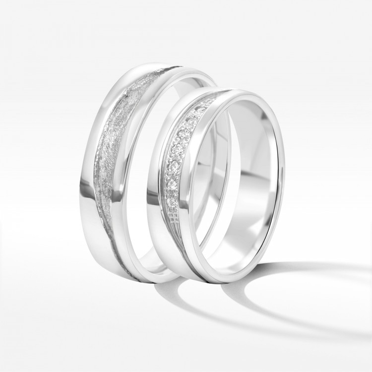 Obrączki ślubne z białego złota 5.5mm