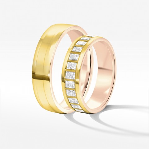 Obrączki ślubne z dwukolorowego złota 5.5mm