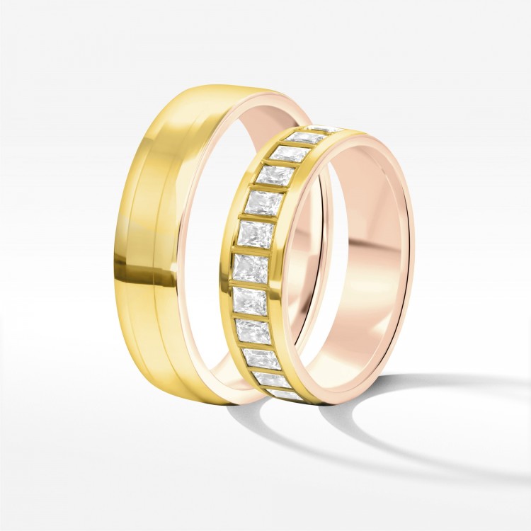 Obrączki ślubne z dwukolorowego złota 5.5mm